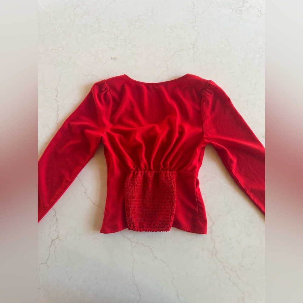 Abercrombie & Fitch Vibrant Red Long Sleeve Top - Size XS - - Picture 7 of 8